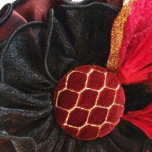 Moresca Gitana Rose - Red/Black - Clip/Fascinator